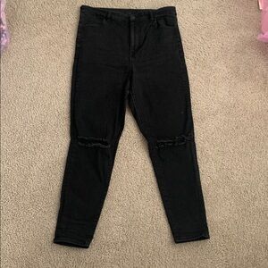 American Eagle Black Ripped Jeggings next level stretch